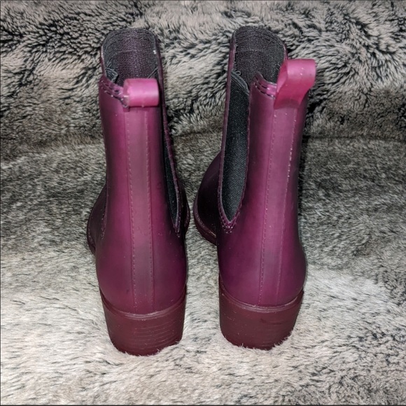 Jeffrey Campbell matte purple rain boots ankle length - Picture 4 of 10